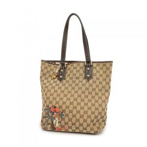 Gucci Beige and Brown Tote Bag with mushroom accents